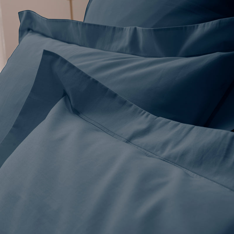 Taie D'Oreiller - 100% Percale Coton - Bleu Encre