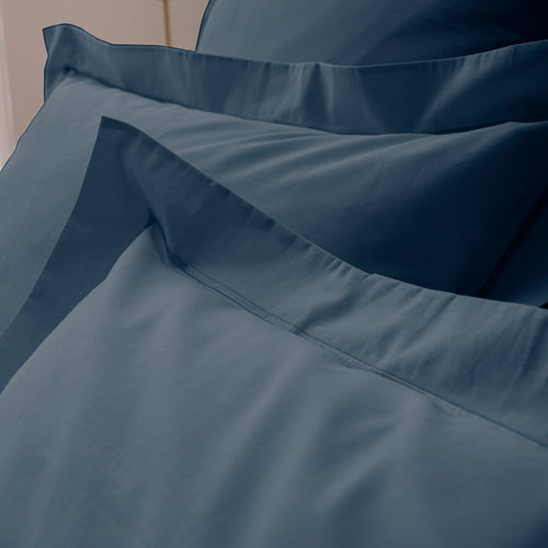 Taie D'Oreiller - 100% Percale Coton - Bleu Encre