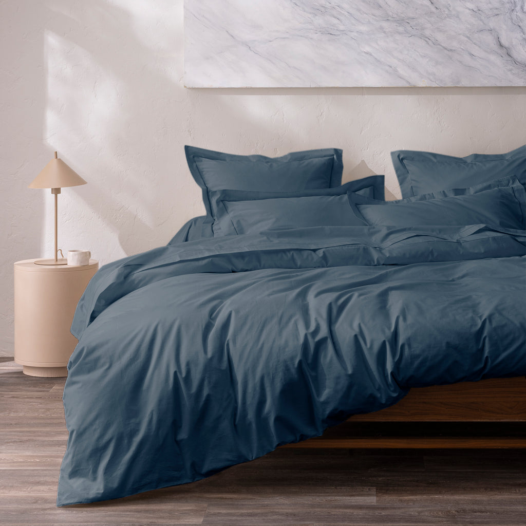 Pillowcase - 100% Cotton Percale - Ink Blue