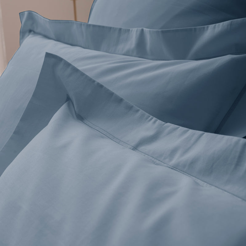 Taie D'Oreiller - 100% Percale Coton - Bleu Jean