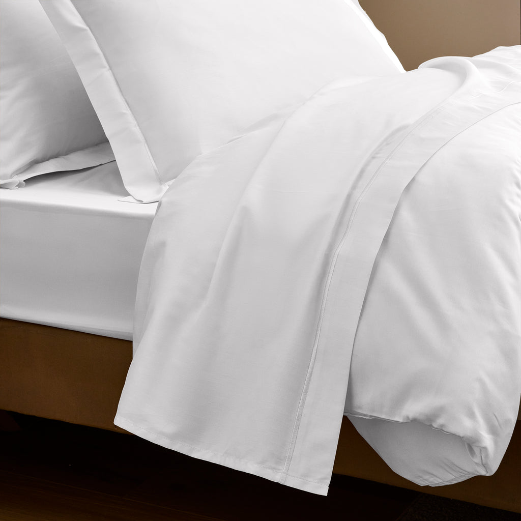 “Prestige” Pillowcase – Cotton Satin – White