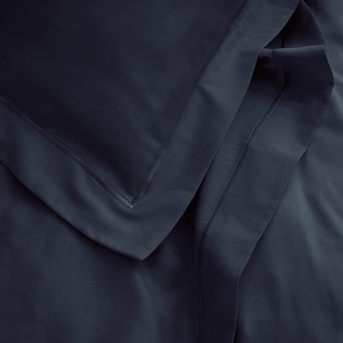 Taie D'Oreiller "Prestige" - Satin De Coton - Bleu Velours