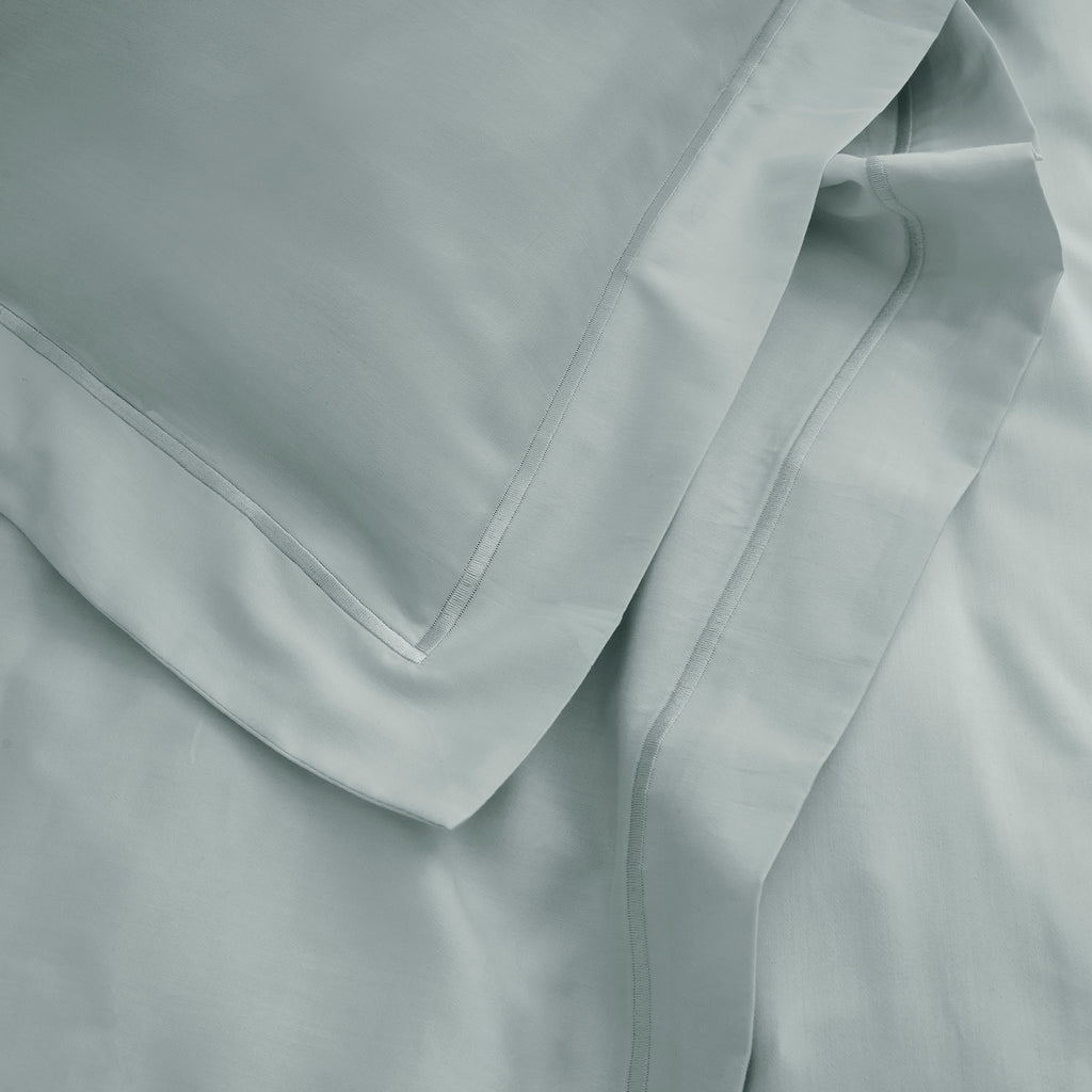 “Prestige” Pillowcase – Cotton Satin – Celadon