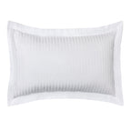 "Prestige" Pillowcase - 100% Combed Cotton Satin With Fine Stripes - White