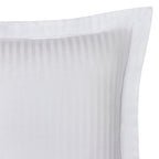 "Prestige" Pillowcase - 100% Combed Cotton Satin With Fine Stripes - White