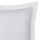 Taie D'Oreiller "Prestige" - 100% Satin De Coton Peigné Avec Fines Rayures - Blanc