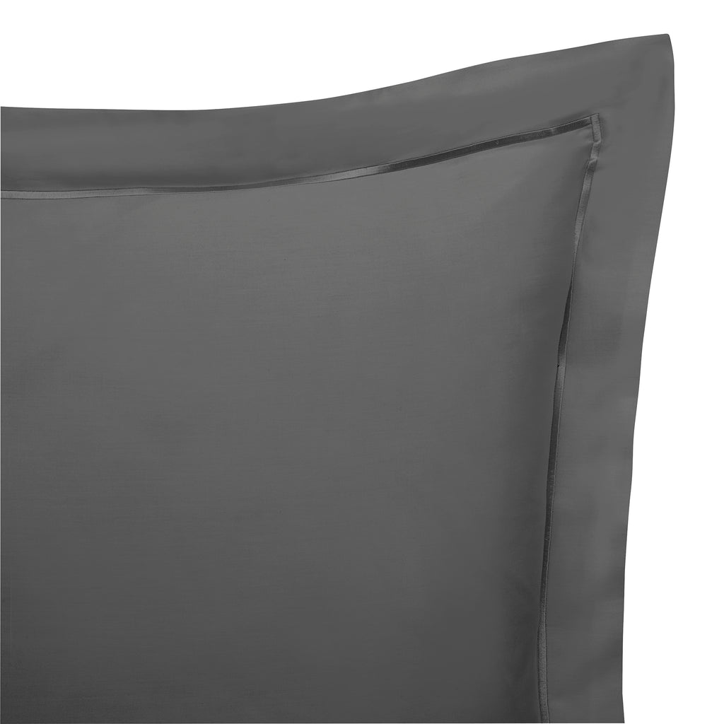 “Prestige” Pillowcase – Cotton Satin – Graphite