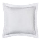 "Prestige" Pillowcase - 100% Combed Cotton Satin With Fine Stripes - White
