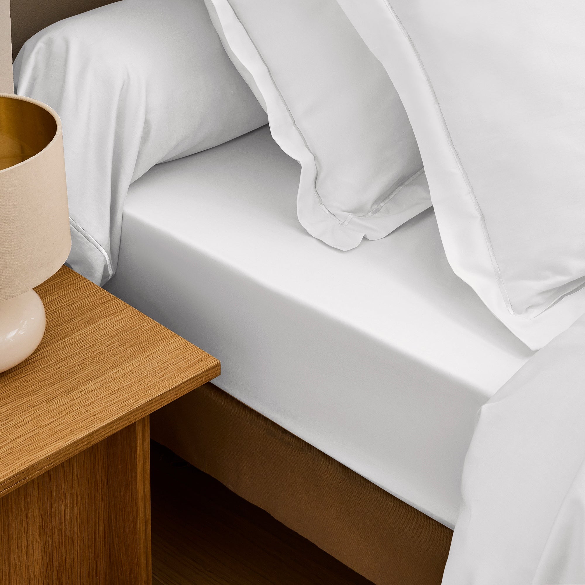 “Prestige” Bolster Case – Cotton Satin – White