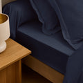 “Prestige” Bolster Case - Cotton Satin - Velvet Blue