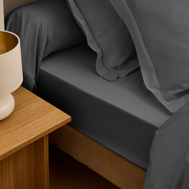 Taie De Traversin "Prestige" - Satin De Coton - Graphite