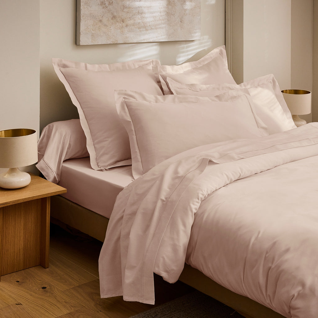 “Prestige” Bolster Case - Cotton Satin - Blush Pink
