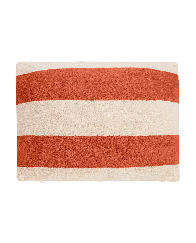 Coussin De Plage - Éponge - Rayures Rouille / Crème