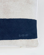 Strandkussen - Badstof - Gestreept Oceaanblauw / Crème
