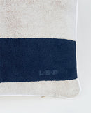 Coussin De Plage - Éponge - Rayures Bleu Océan / Crème