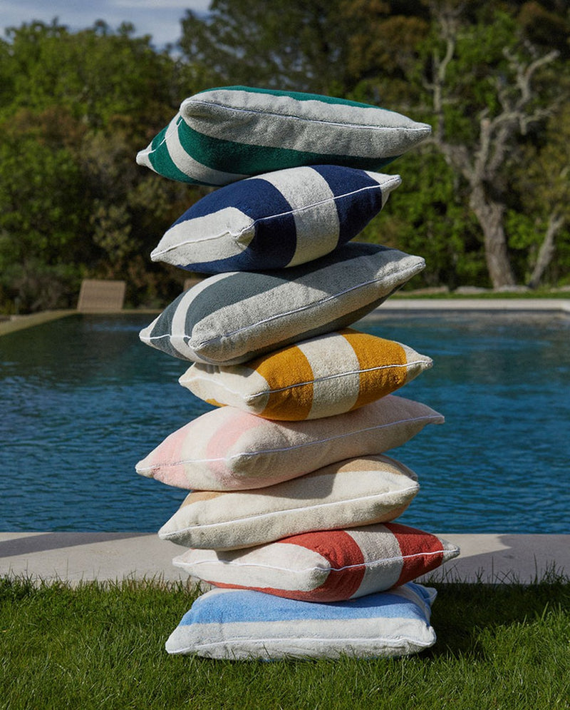 Coussin De Plage - Éponge - Rayures Vert Impérial / Crème