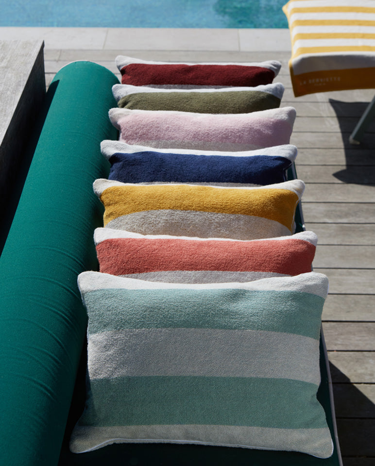 Coussin De Plage En Éponge - Rouge Grenat / Crème