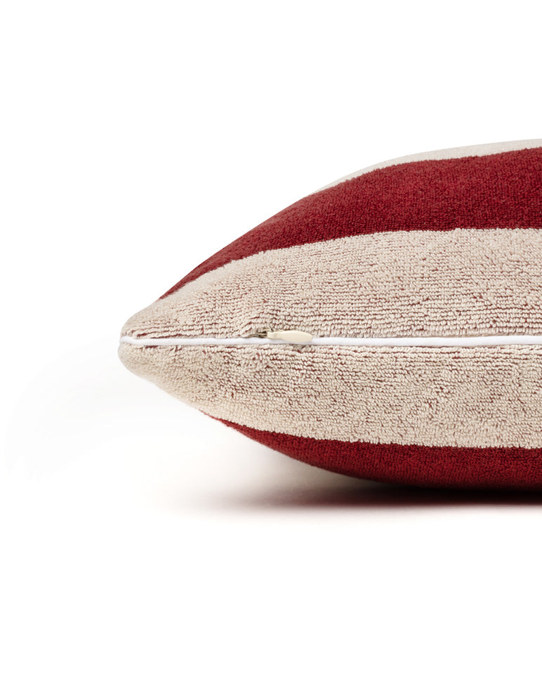Coussin De Plage En Éponge - Rouge Grenat / Crème