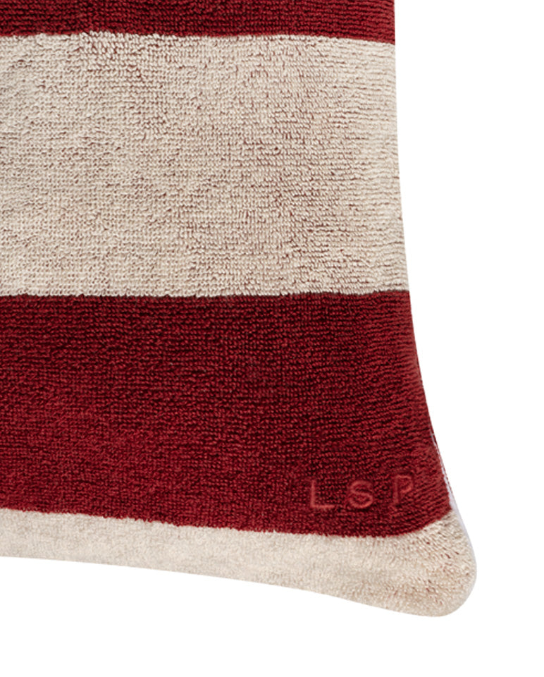 Coussin De Plage En Éponge - Rouge Grenat / Crème