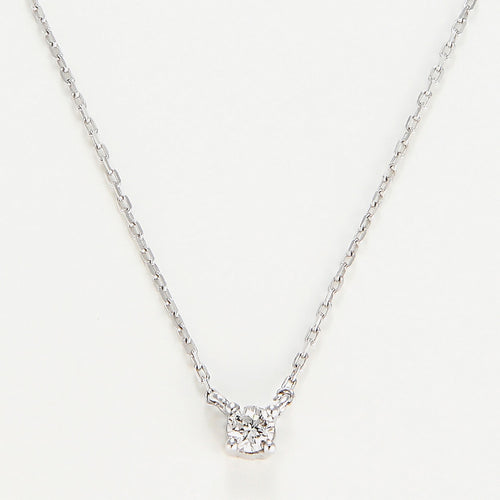 Collier Solitaire D0,08/1 - Or Blanc 375/1000