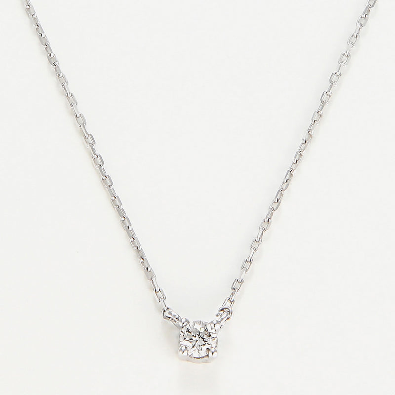 Solitaire necklace D0,08/1 - Gold Blanc 375/1000