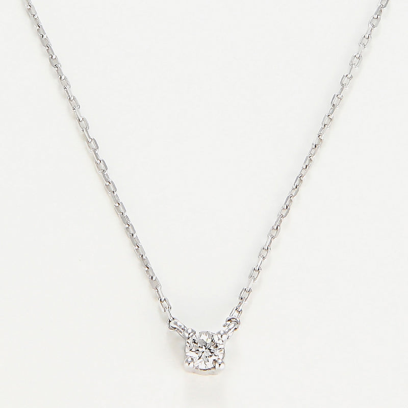 Collier Solitaire D0,08/1 - Or Blanc 375/1000