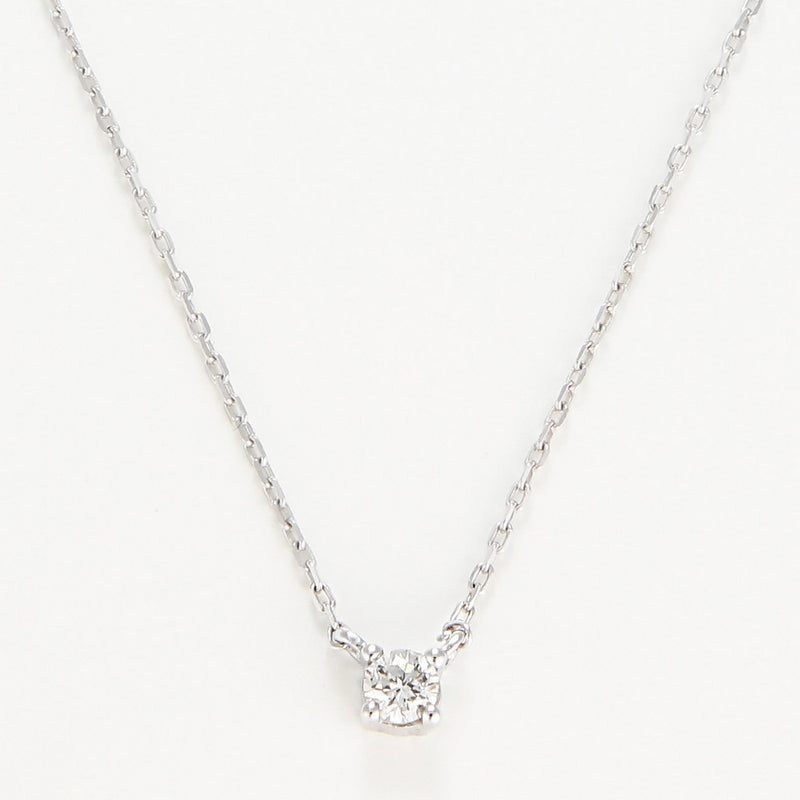 Solitaire necklace D0,08/1 - Gold Blanc 375/1000