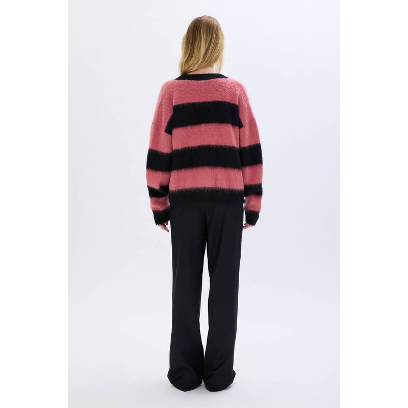 Cardigan - Rayures Noir/Rose - Femme