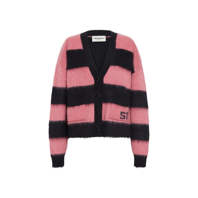 Cardigan - Rayures Noir/Rose - Femme