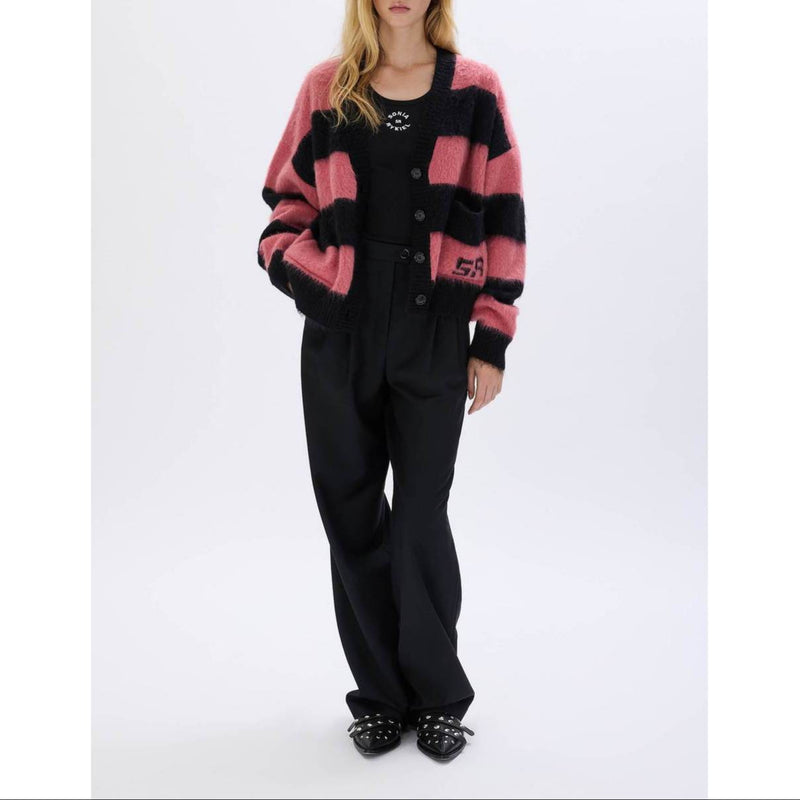 Cardigan - Rayures Noir/Rose - Femme