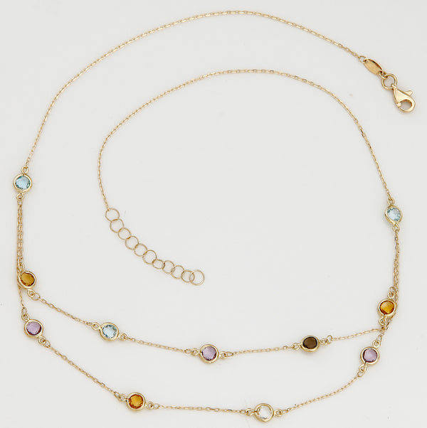 "Colormix" necklace 3.01ct/11 375/1000 yellow gold