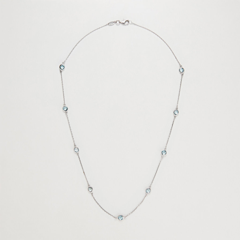 Collier "Colors" Topaze 3,15/9 - Or Blanc 375/1000