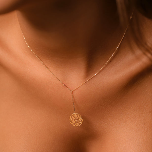 Collier "Rosace Pendante" Or Jaune 375/1000