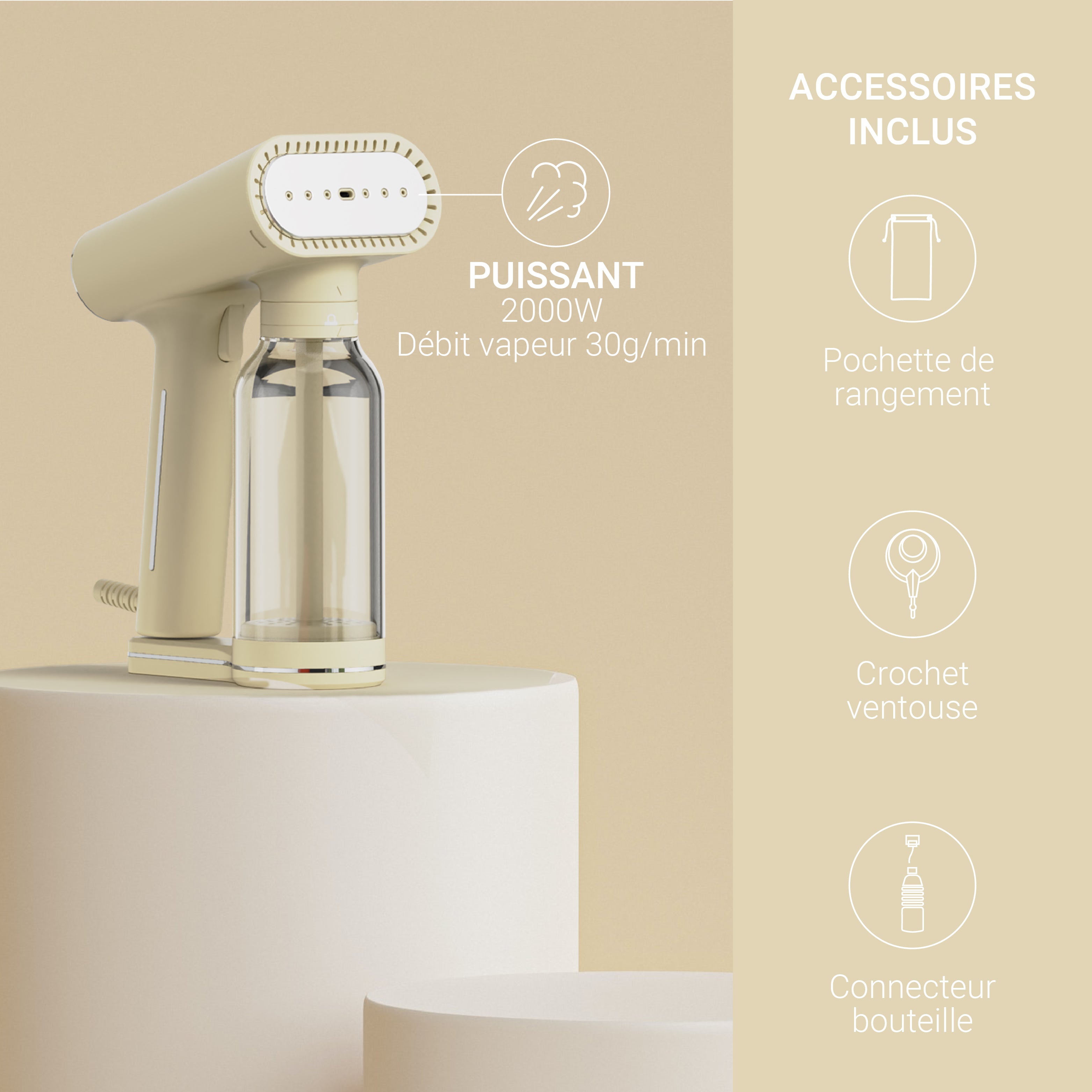 Portable Steamer - Karl XL Cream400 - Beige