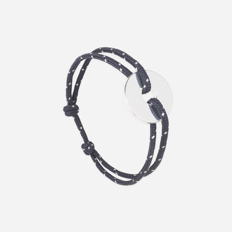 Bracelet Crest - Bleu Marine Moucheté Blanc