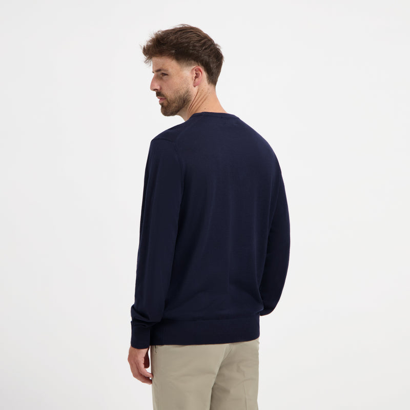 Pull Crew Neck 100% Merino - Navy Blue