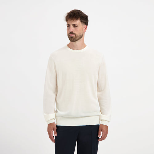Pull Crew Neck 100% Merino - Seachell White