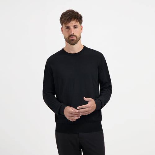 Pull Crew Neck 100% Merino - Basalt Black