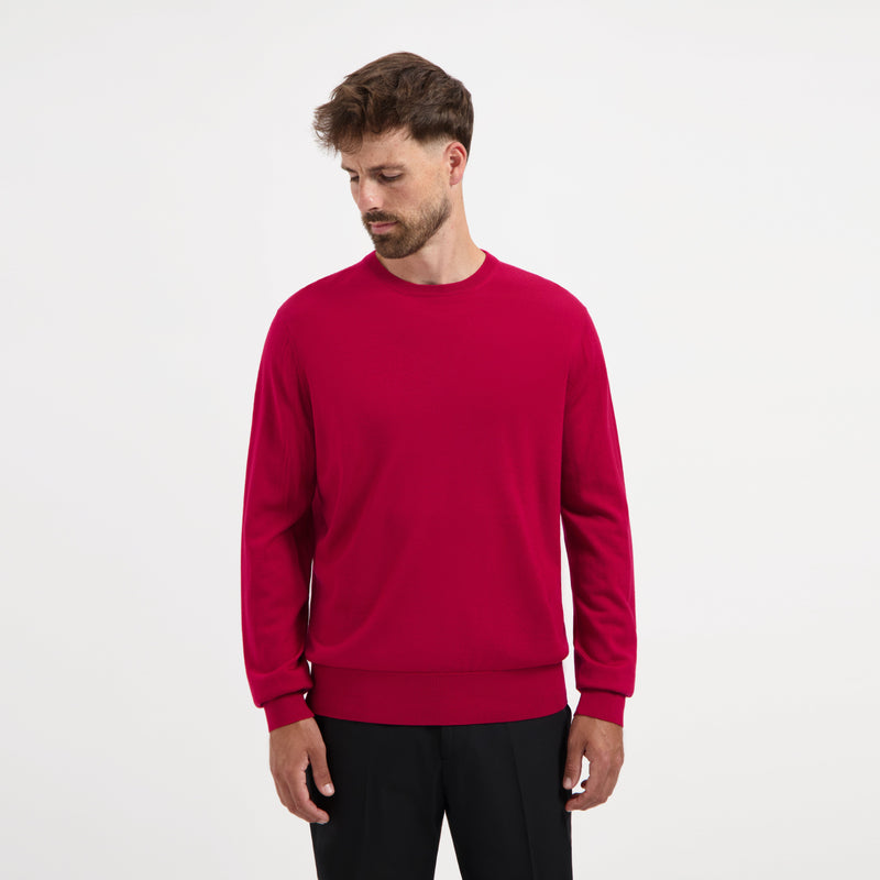 Pull Crew Neck 100% Merino - Pepper Red