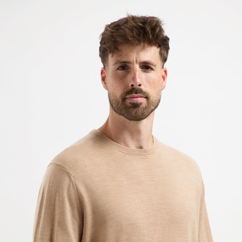 Pull Crew Neck 100% Merino - Sahara Sand
