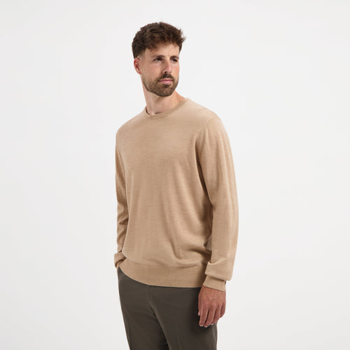 Pull Crew Neck 100% Merino - Sahara Sand