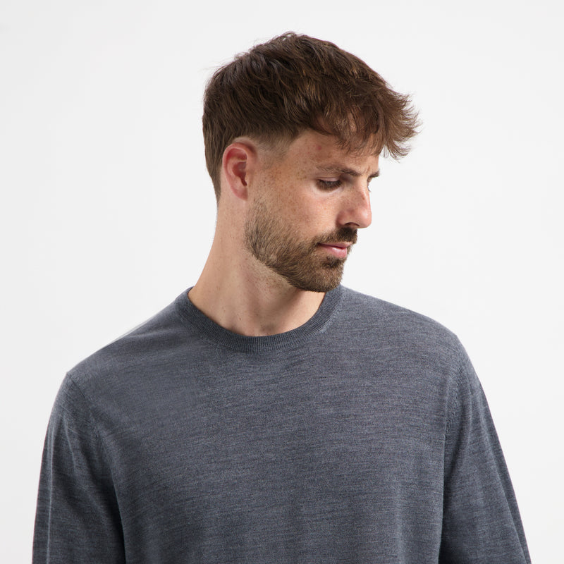 Pull Crew Neck 100% Merino - Storm Grey