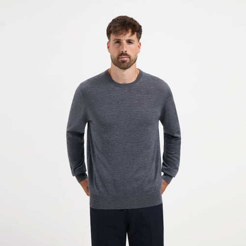 Pull Crew Neck 100% Merino - Storm Grey