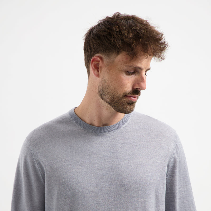 Pull Crew Neck 100% Merino - Moonstone Grey