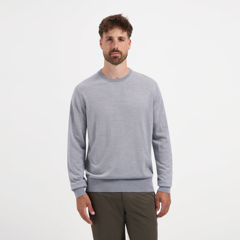 Pull Crew Neck 100% Merino - Moonstone Grey