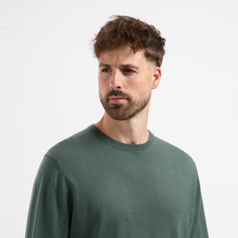 Pull Crew Neck 100% Merino - Fernstone Green