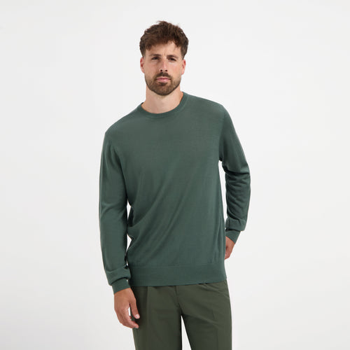 Pull Crew Neck 100% Merino - Fernstone Green
