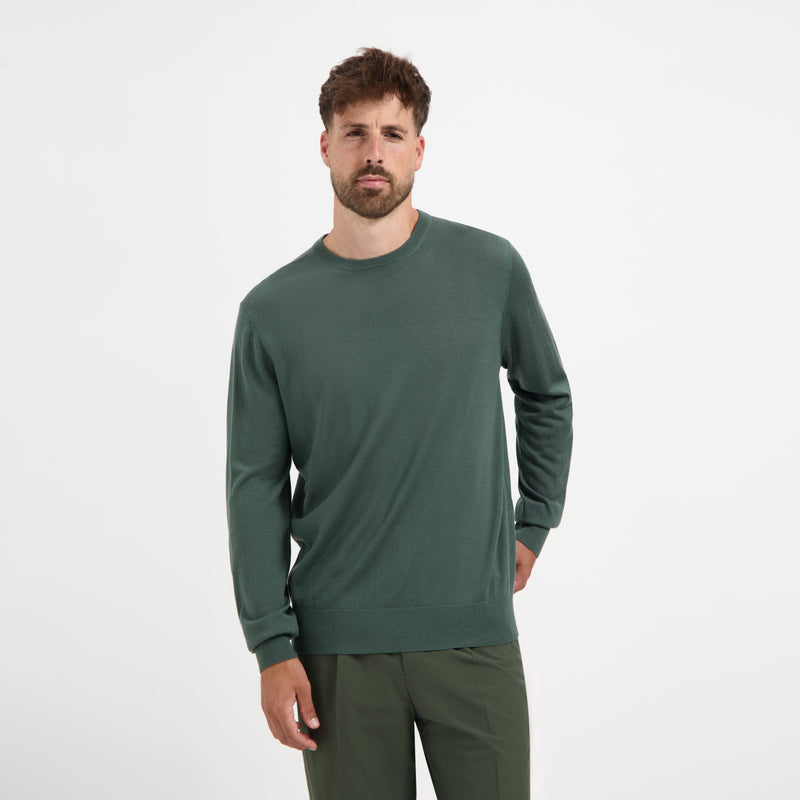Pull Crew Neck 100% Merino - Fernstone Green