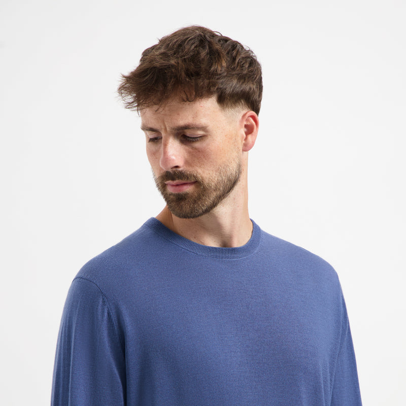 Pull Crew Neck 100% Merino - Pacific Blue