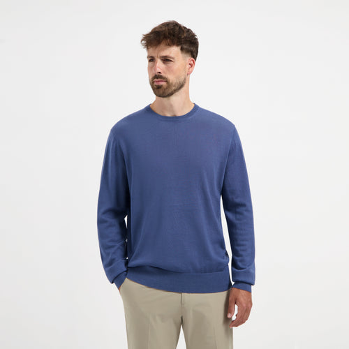 Pull Crew Neck 100% Merino - Pacific Blue